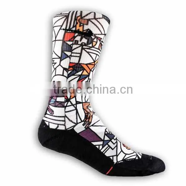White Blank Polyester Socks With Black Bottom for Sublimation photo-6