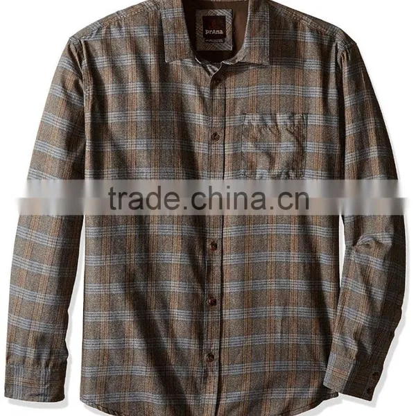 2016 Pure Cotton Casual Shirt Men's Flannel Plaid Shirt photo-5