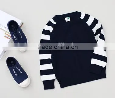 British Style Kid Round-Neck Design Top Neutral Children Autumn Sweaters Stripes Childrens Sweaters photo-2