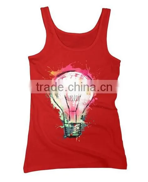 China Custom 100 Cotton Muscle Printed Tank Top Wholesale photo-4