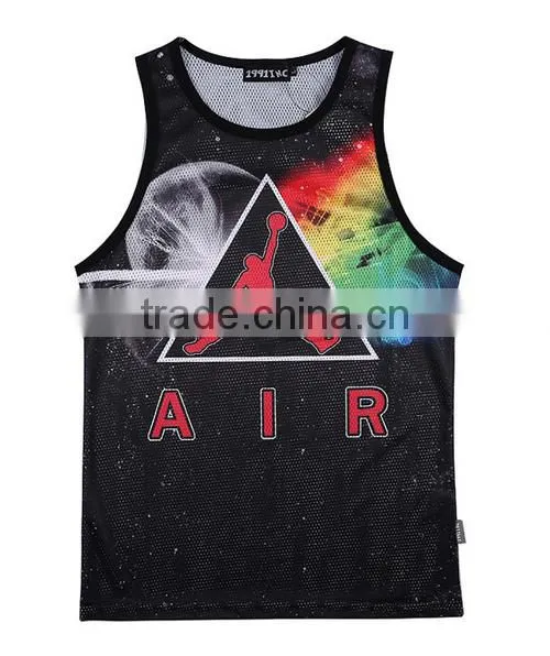Custom Sublimation Polyester 3D Printing Promotion Sport Men Tank Top photo-3