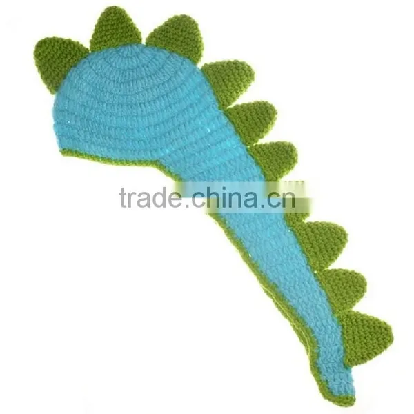 Kalevel Cute Cartoon Dinosaur Style Infant Newborn Baby Girl Boy Crochet Beanie Hat Clothes Baby Photograph Props photo-2