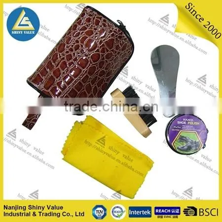 Shoe Care Kit Type Handy Travel Shoe Polish Kit in PU Bag photo-2