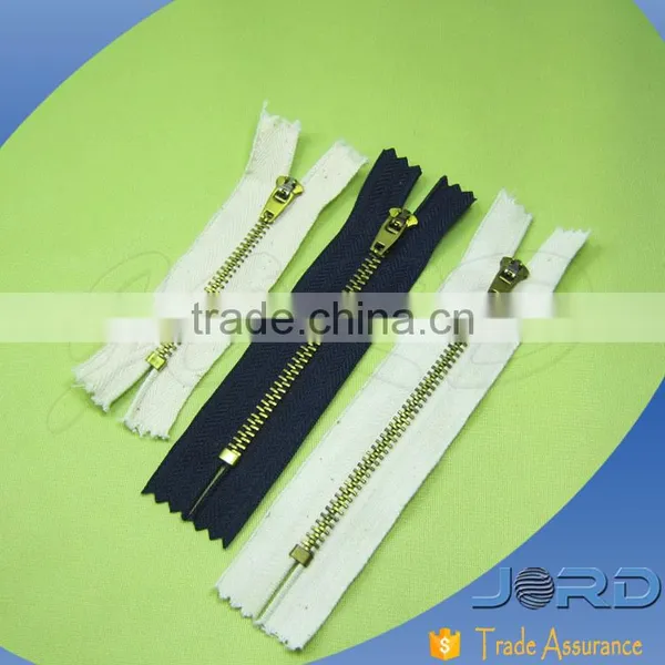 Best Selling Metal Zipper Brass Zips With Semi Lock Zippers for Shorts Jeans