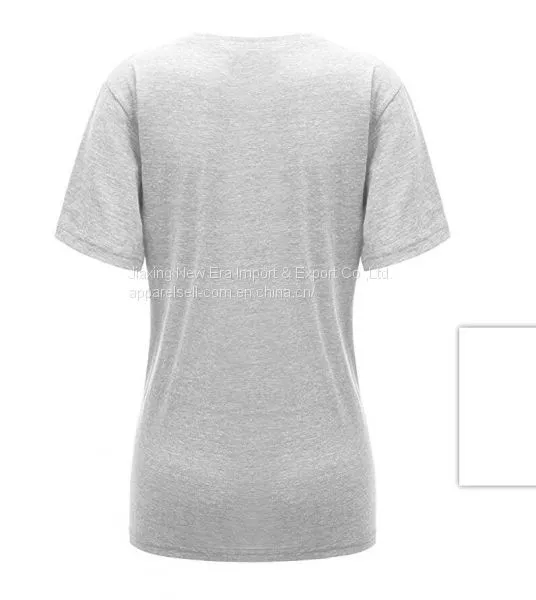 Short Sleeve Round Neck Cotton Tri-blend Summer T-shirt Top