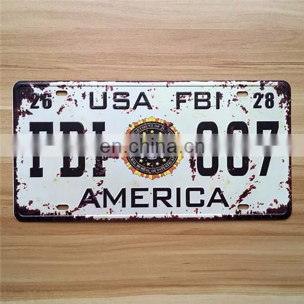 Vintage License Plates Retro Iron Painting BEER Wall Sticker Number Plate Metal Craft for Store Decoration photo-3