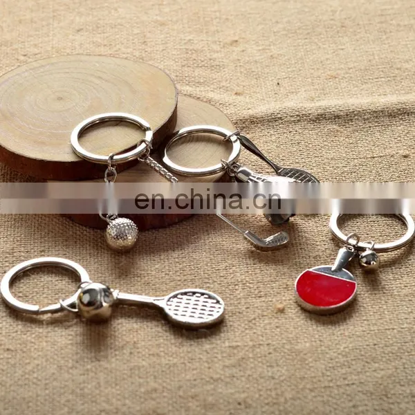 Custom Sport Key Holder Ball Badminton Keyring Metal 3d Mini Badminton Keychain Metal for Club Game Gifts photo-4