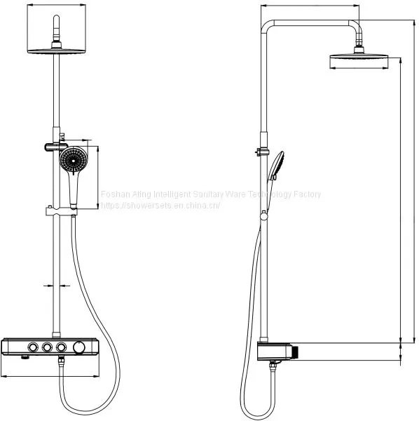 AT-P011 Luxury Bathroom Shower Column Chrome Colour 3 Functions Rain Shower With Table Foshan Supplier photo-3