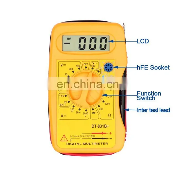 DT-831B Compact Design With Test Leads Inside Digital Multimeter photo-3