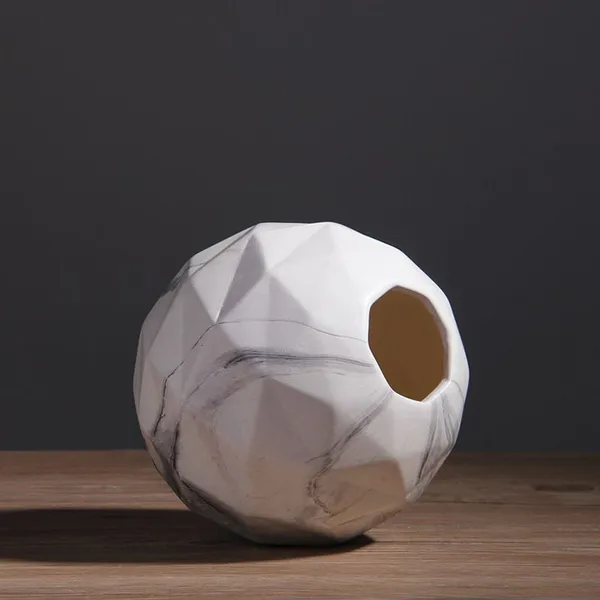Artistic Large White Creative Marble Chinese Ceramic Vase For Hotel Table Decoration photo-4