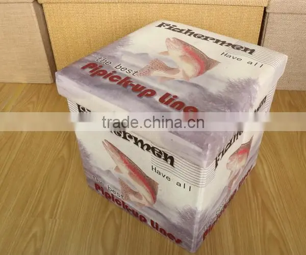 Store Extra Sheets Leather Pouffe photo-6