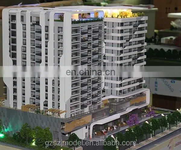 Residential and Shopping Building Scale Model, Real Estate Project Miniature 3d Model photo-4