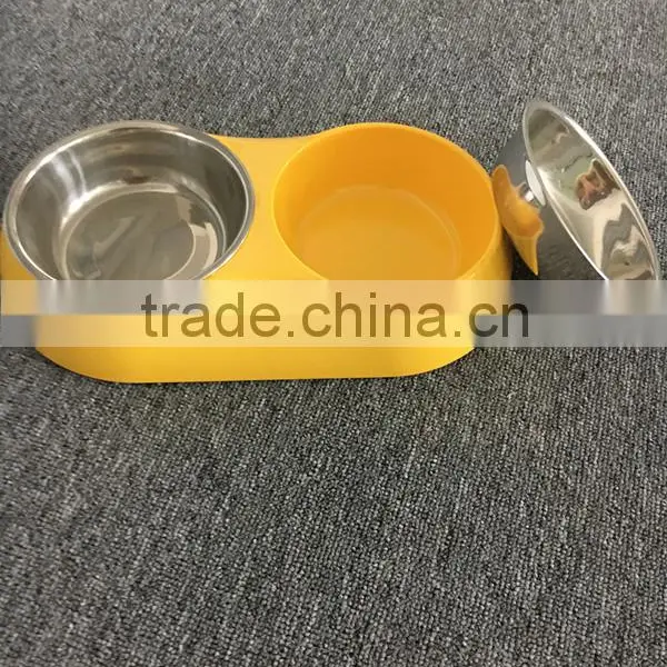 Loving Pets Dog Medium Stainless Steel 2 Bowl Set With Base photo-5