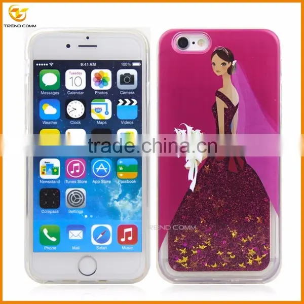 China Supplier Wedding Dress Liquid for Iphone 6 Glitter Cover Case photo-6