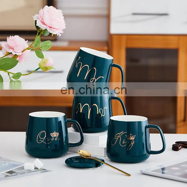 220V Custom Logo Emerald Reusable Luxury Ceramic Coffee Cups Mugs Manufacturer Gift Box Set With Water Heater photo-3
