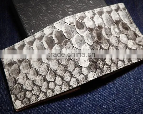 High Quality Custom Logo White and Black Color Unisex Genuine Real Big Scale Python Skin Leather Wallet photo-3