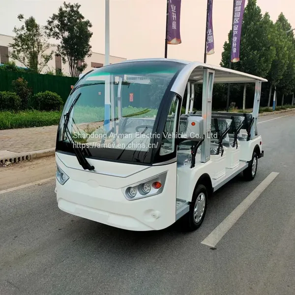 Five Row 14 Seat Electric Sightseeing Bus Airport Shuttle Bus photo-4