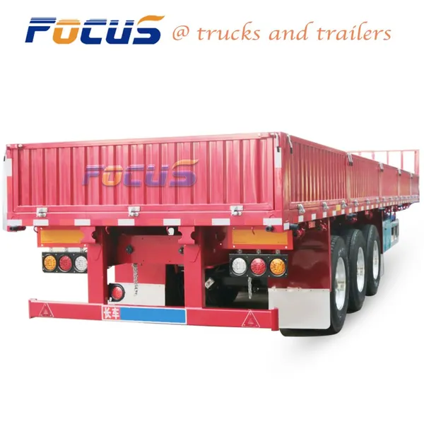 3 Axles 60Tons Side Wall Cargo Semi Trailers photo-4