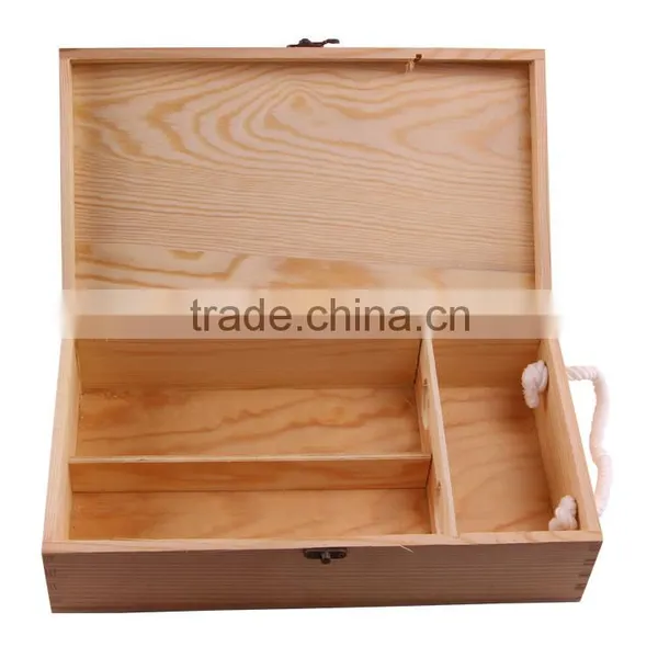High Quality Custom Wholesale Natural Pine Wood Wine Box for Double Bottles photo-6