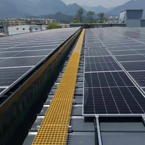 38x38mm FRP Grating Panel for Solar Farm Rooftop Access and Industrial Non-Slip Walkway photo-4