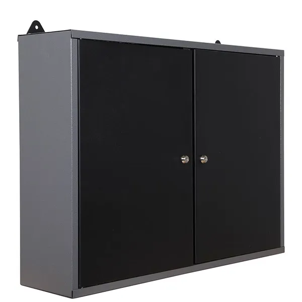 Steel Wall Storage Cabinets With 22 Hooks, for Garage Utility Room Basement, Black & Grey photo-2