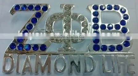 Zeta PHI Beta LEGAC Crystal Lapel Pin Diamond Lift Brooch Pin photo-2