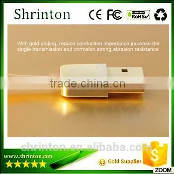 Gold Plated 2.1A 1M Micro Usb Cable , Mobile Charger Wire photo-2
