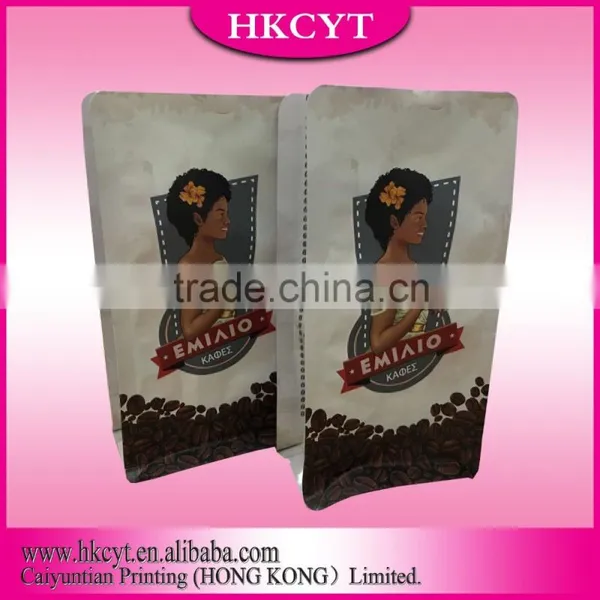 Zipper Top Sealing & Handle and Side Gusset Coffee Beans Bag Coffee Bag Type Plastic Bag With Zipper photo-3
