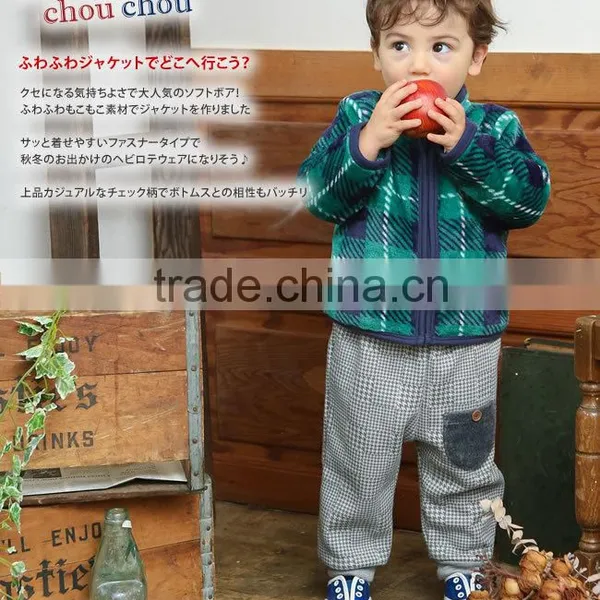 Japanese Wholesale Products Cute Stock Jackets Baby Clothes Check Pattern for Winter Infant Wear Children Garment Kids Clothing photo-2