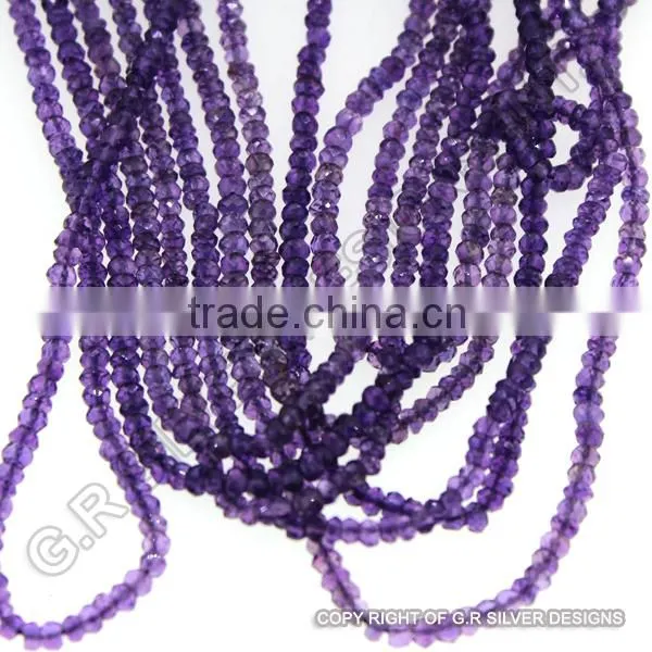Amethyst Faceted Beads Strands Rondelle Loose Gemstone Wholesale Suppliers photo-3