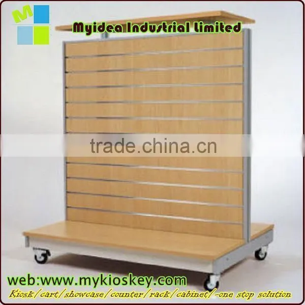 Luxury Classical Portable Wooden and Metal Clothing Store Display Rack photo-4
