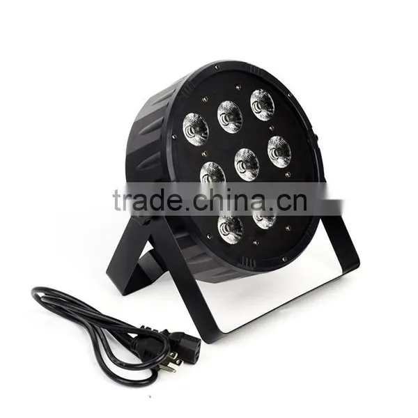 9 x 10W LED Par Light RGBW PAR 64 90W DMX512 Slim Effect DJ Stage Lighting photo-2