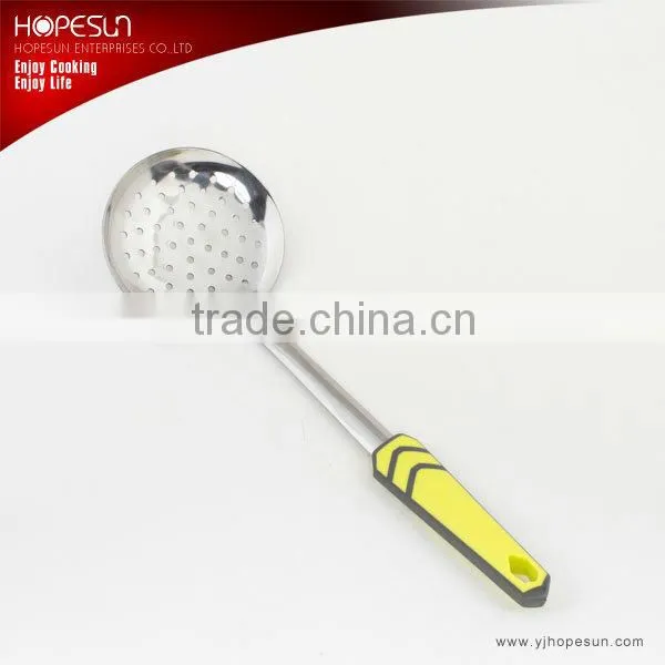 Modern Colorful Metal Kitchen Cooking Solid Spoon With Plastic Handle photo-2