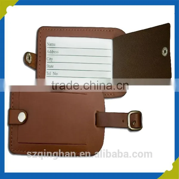 Custom Logo Luggage Tag Metal Buckle Design Tag Leather Material Luggage Tag photo-2