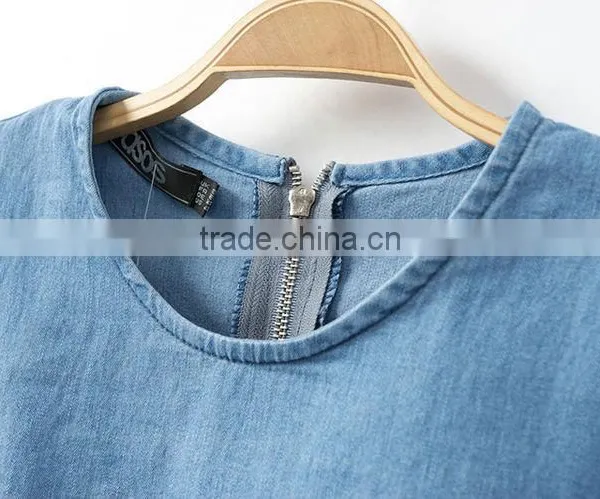 2014 European New Arrivals Sexy Denim Tops Fashion Style Short Tops With Long Sleeves photo-5