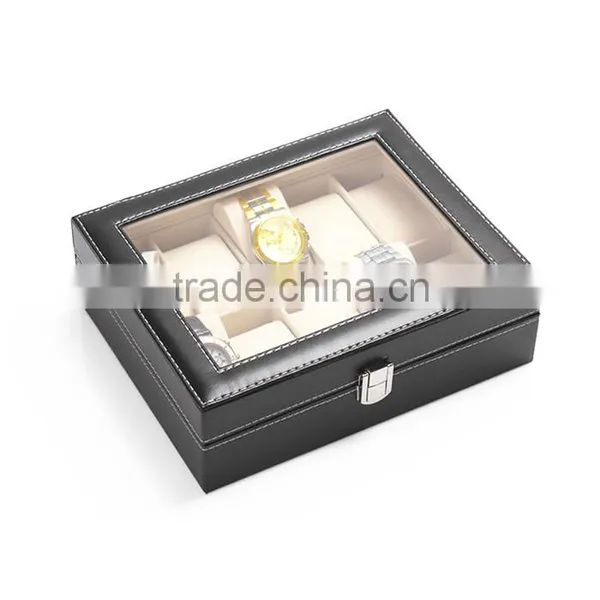 10 Slot Retail Black Leather Watch Display Box photo-2