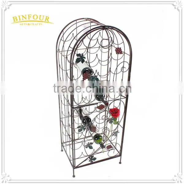 Customized Floor Standing Display Rack Metal Wine Rack Cabinets photo-6