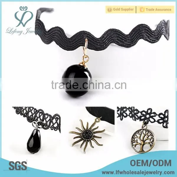 Vintage Punk Short Black Lace Velvet Choker Necklace for Women