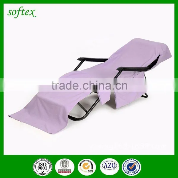 China Supplier Custom Cotton or Microfiber Portable Beach Lounger Towel photo-2