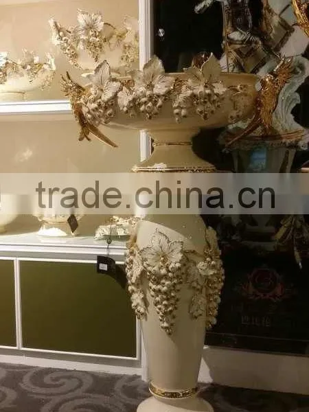 2016 New Design Antique Luxury 30"ceramic Porcelain Art Roman Pillar With Vase for Decoration photo-5