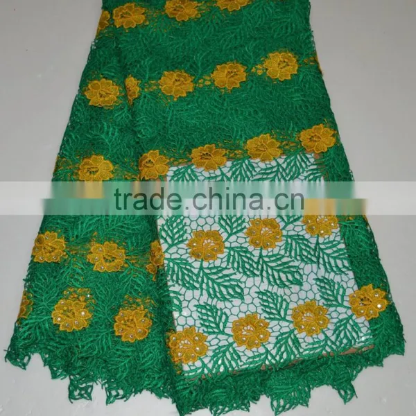 2015 New Fashion Lady Dress Nigeria Heavy Cord Lace Spangles Lace for Party Dress photo-6