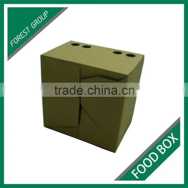 NEW STYLE BROWN PLAIN CORRUGATED FOOD DELIVERY CARTON BOX WITH HANDLES photo-4