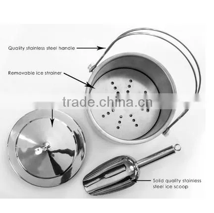 2016 Latest Double Wall Stainless Steel Ice Bucket With Scoop photo-3