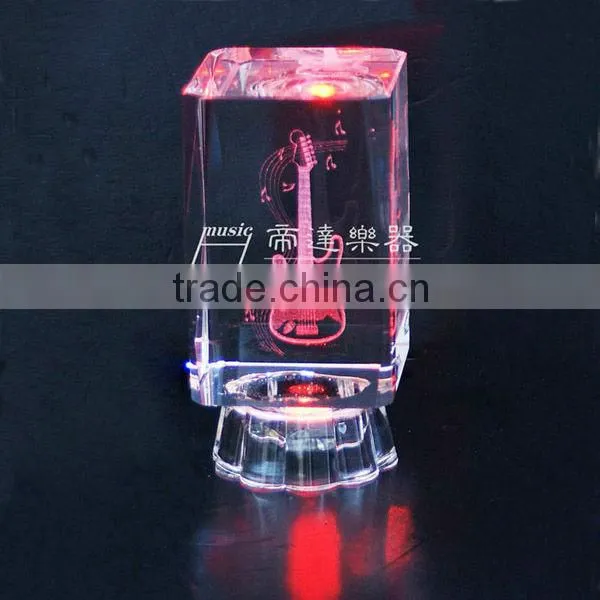 High Quality 3D Crystal Laser Engraving Gifts,music Note Crystal for Souvenir. photo-3