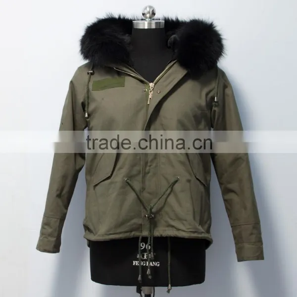 Fashionable Hot Sale Military Parka Jacket With Real Raccoon Fur Hood photo-2