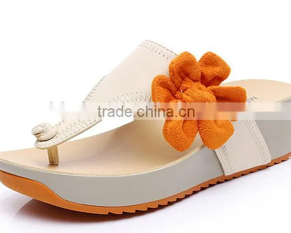 Women's Mid Height Wedge Platform Flip Flops Thong Sandals/Slippers With Flower Quality Choice photo-2