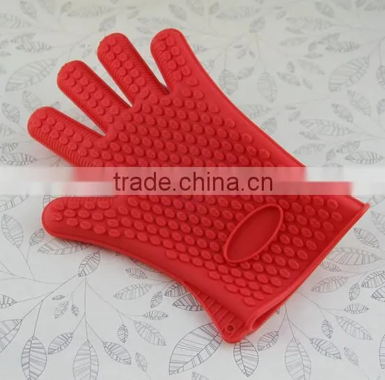 High Quality Kitchen Heat Resistant Silicone Glove/ Oven Pot Holder Baking BBQ Cooking Mitts photo-5