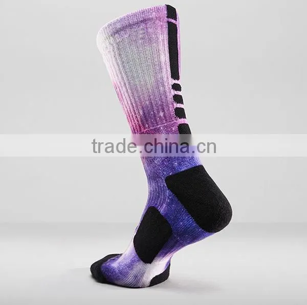 Oem Different Vivid Color Custom Sublimated Starry Night Galaxy Socks photo-2