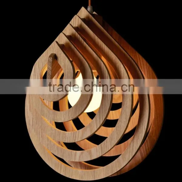 Nordic Creative Brief Wooden Pendant Lamps Water Drop Shape Living Room Bedroom Lighting Fixtures Holiday Living Christmas Light photo-3