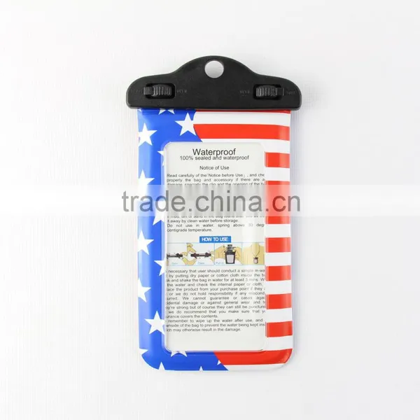 New Design the Stars and the Stripes Eco-Friendly PVC Waterproof Phone Bag photo-4